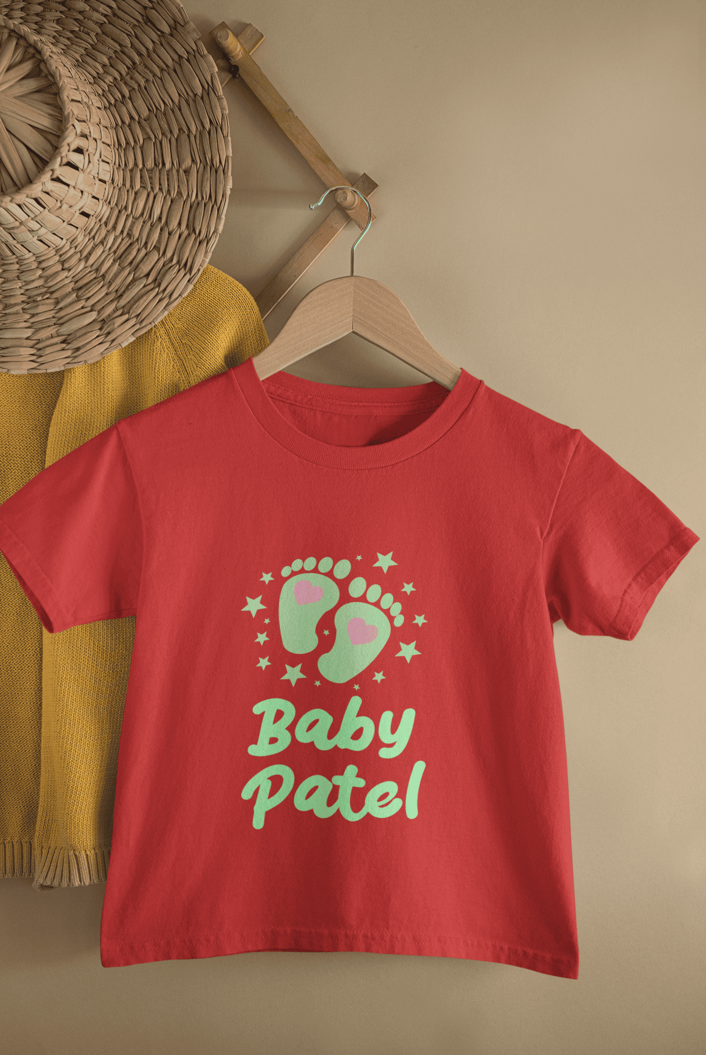 Custom Name Baby Surname New Born Half Sleeves T-Shirt For Girls -FunkyTeesClub