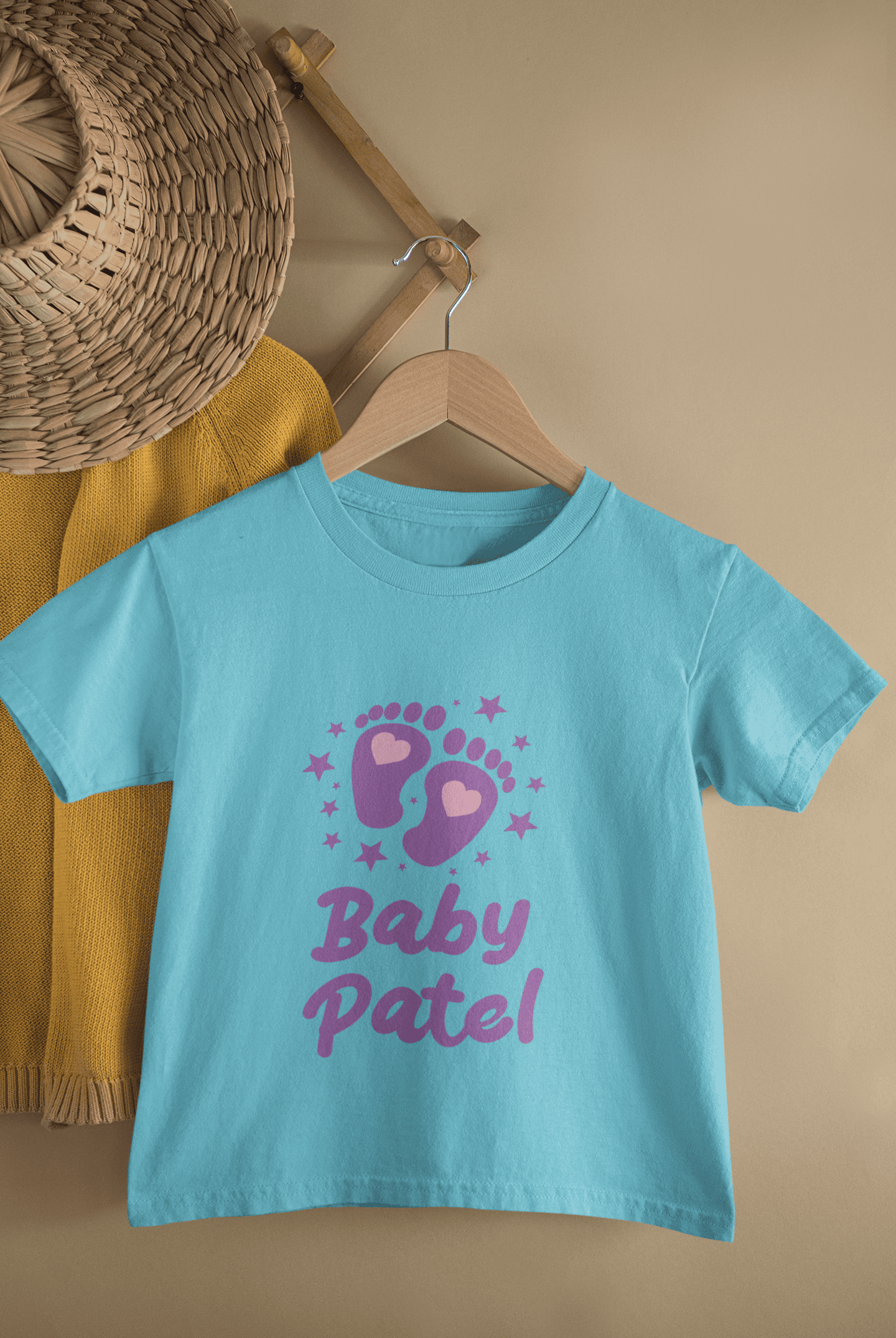 Custom Name Baby Surname New Born Half Sleeves T-Shirt For Girls -FunkyTeesClub
