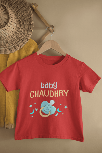 Custom Name Baby Surname Cute New Born Half Sleeves T-Shirt for Boys -FunkyTeesClub