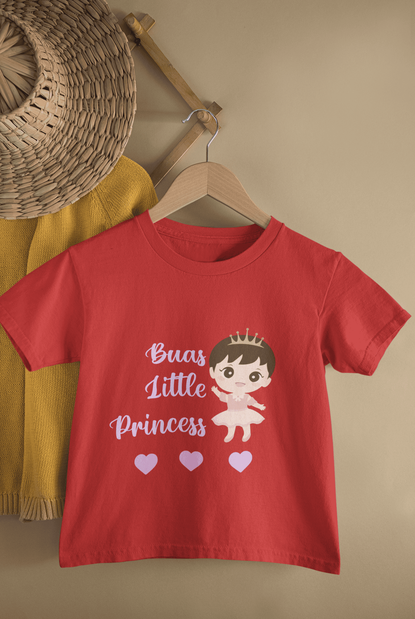 Bua's Little Princess New Born Half Sleeves T-Shirt For Girls -FunkyTeesClub