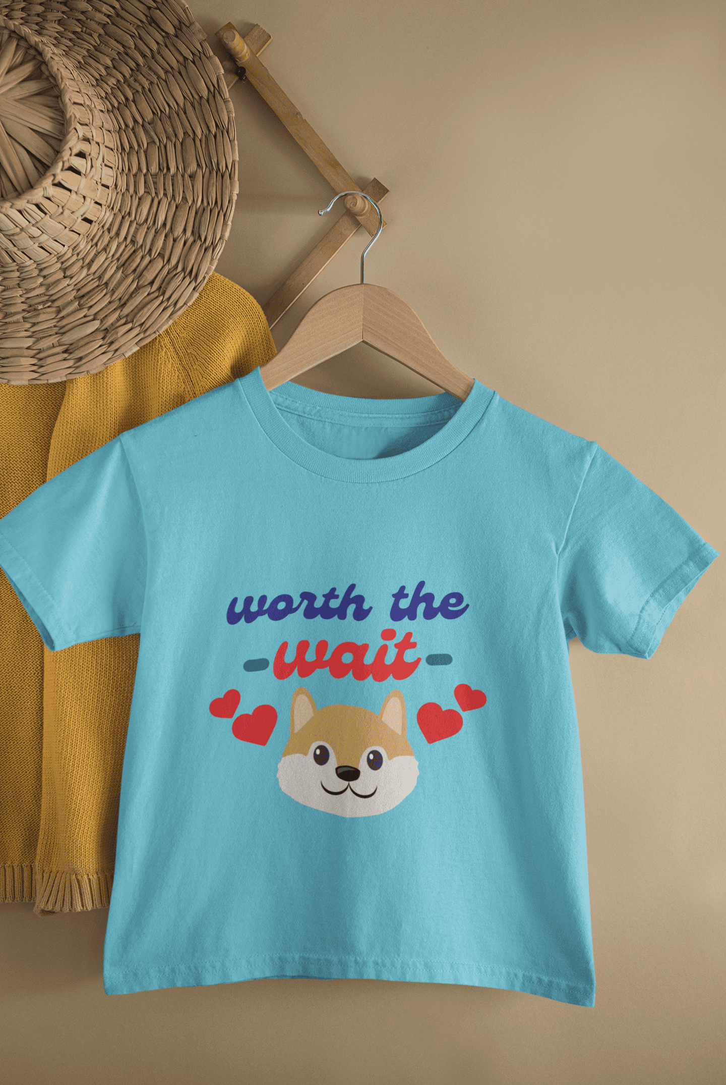 Worth The Wait New Born Half Sleeves T-Shirt For Girls -FunkyTeesClub