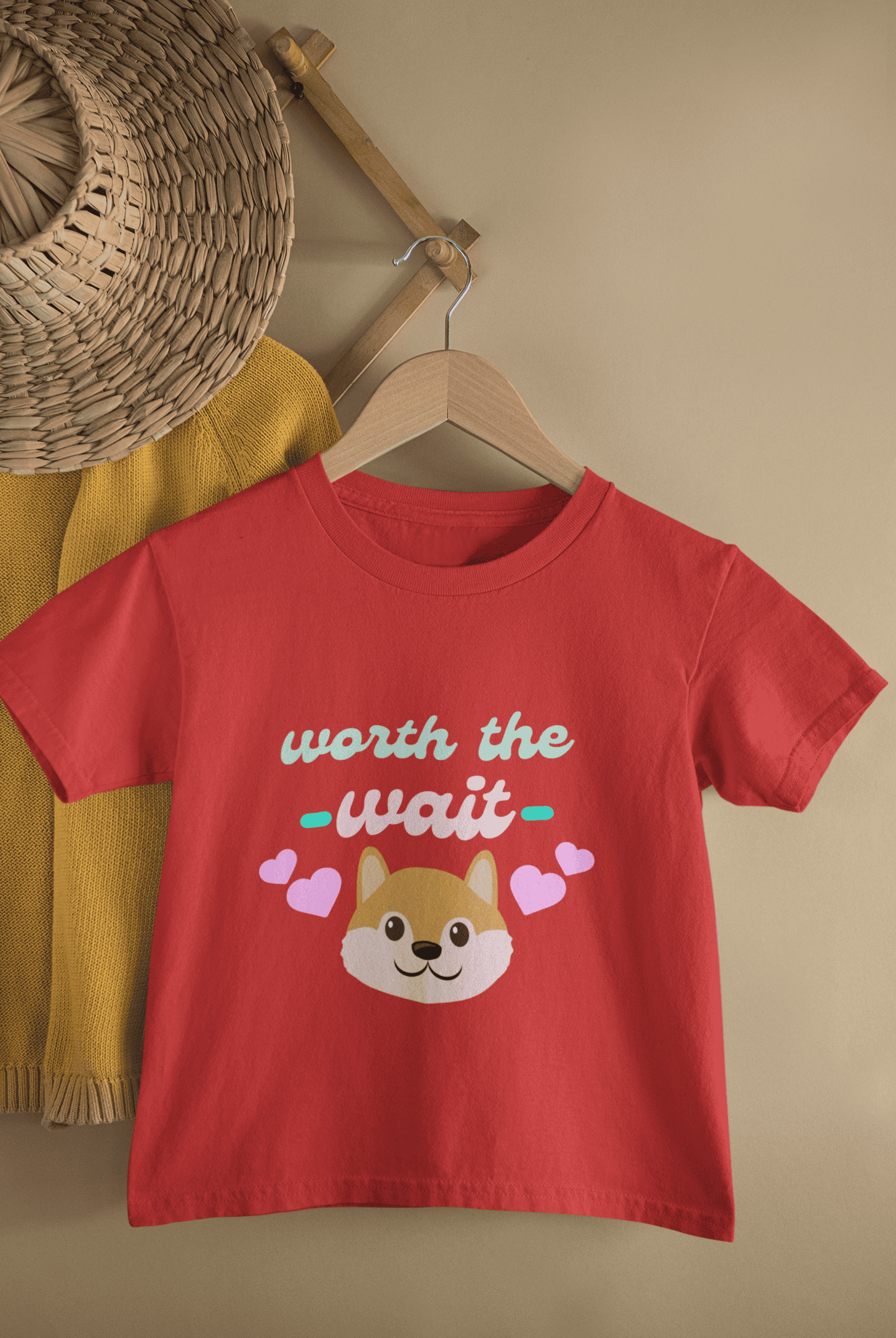 Worth The Wait New Born Half Sleeves T-Shirt For Girls -FunkyTeesClub