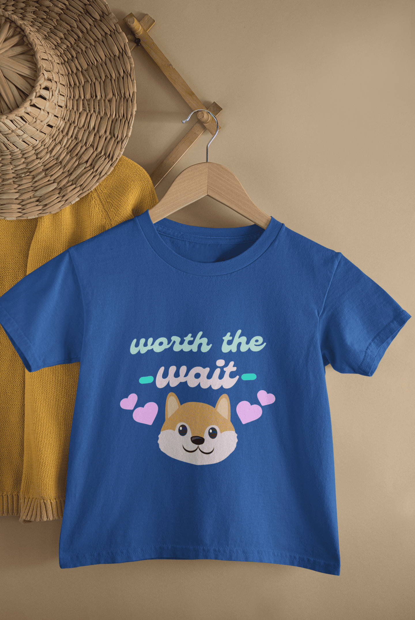 Worth The Wait New Born Half Sleeves T-Shirt For Girls -FunkyTeesClub