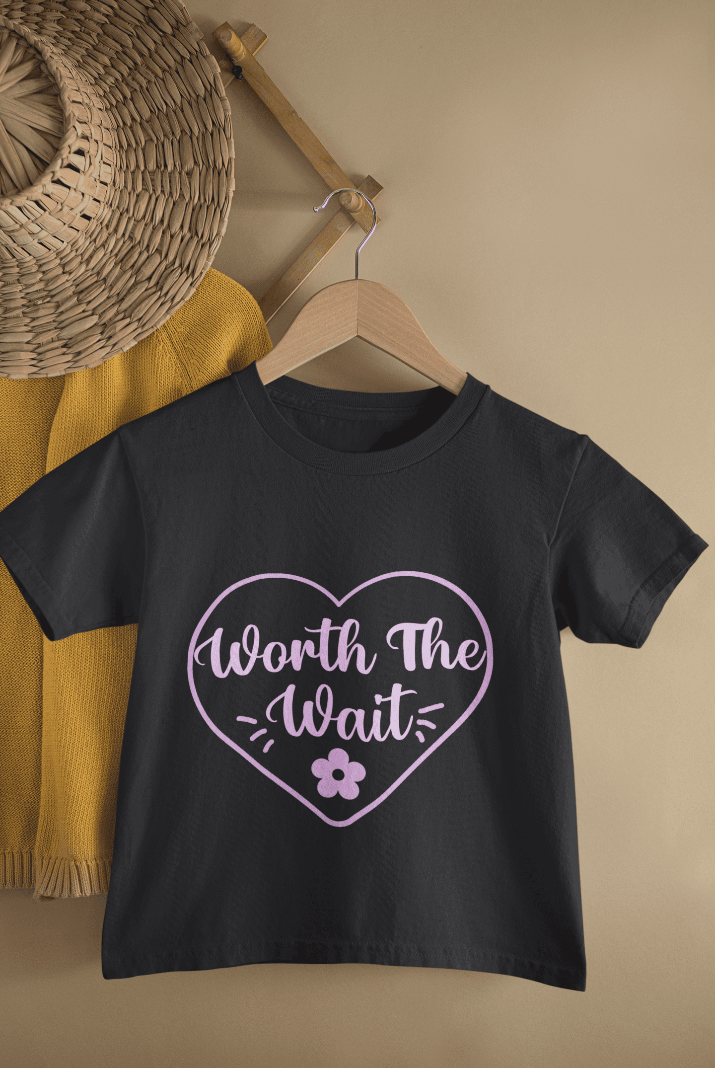 Worth The Wait Cute New Born Half Sleeves T-Shirt For Girls -FunkyTeesClub