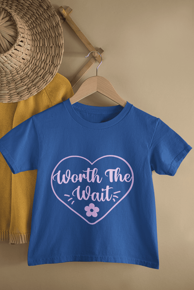 Worth The Wait Cute New Born Half Sleeves T-Shirt for Boys -FunkyTeesClub