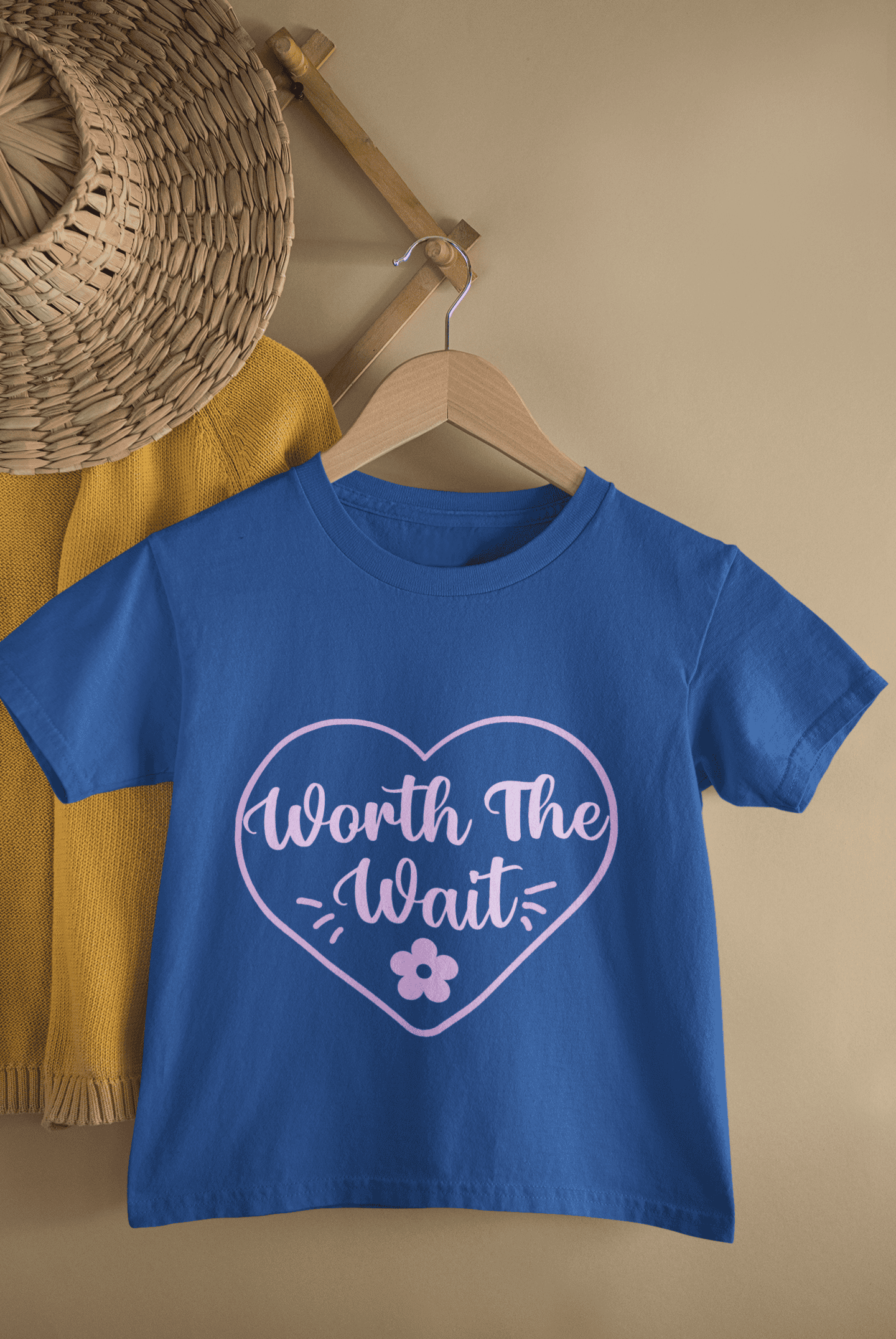 Worth The Wait Cute New Born Half Sleeves T-Shirt For Girls -FunkyTeesClub