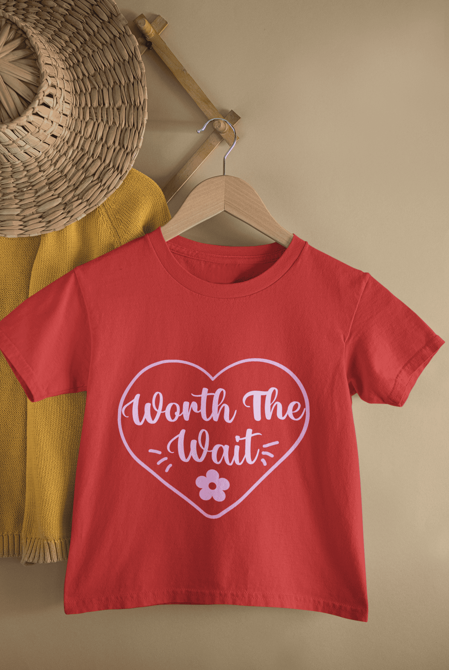 Worth The Wait Cute New Born Half Sleeves T-Shirt for Boys -FunkyTeesClub
