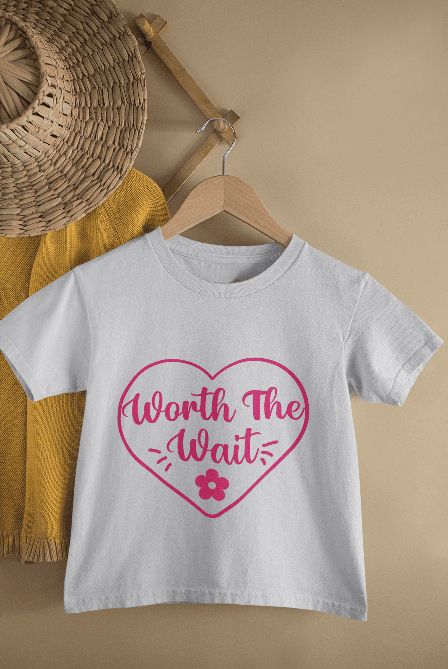 Worth The Wait Cute New Born Half Sleeves T-Shirt for Boys -FunkyTeesClub
