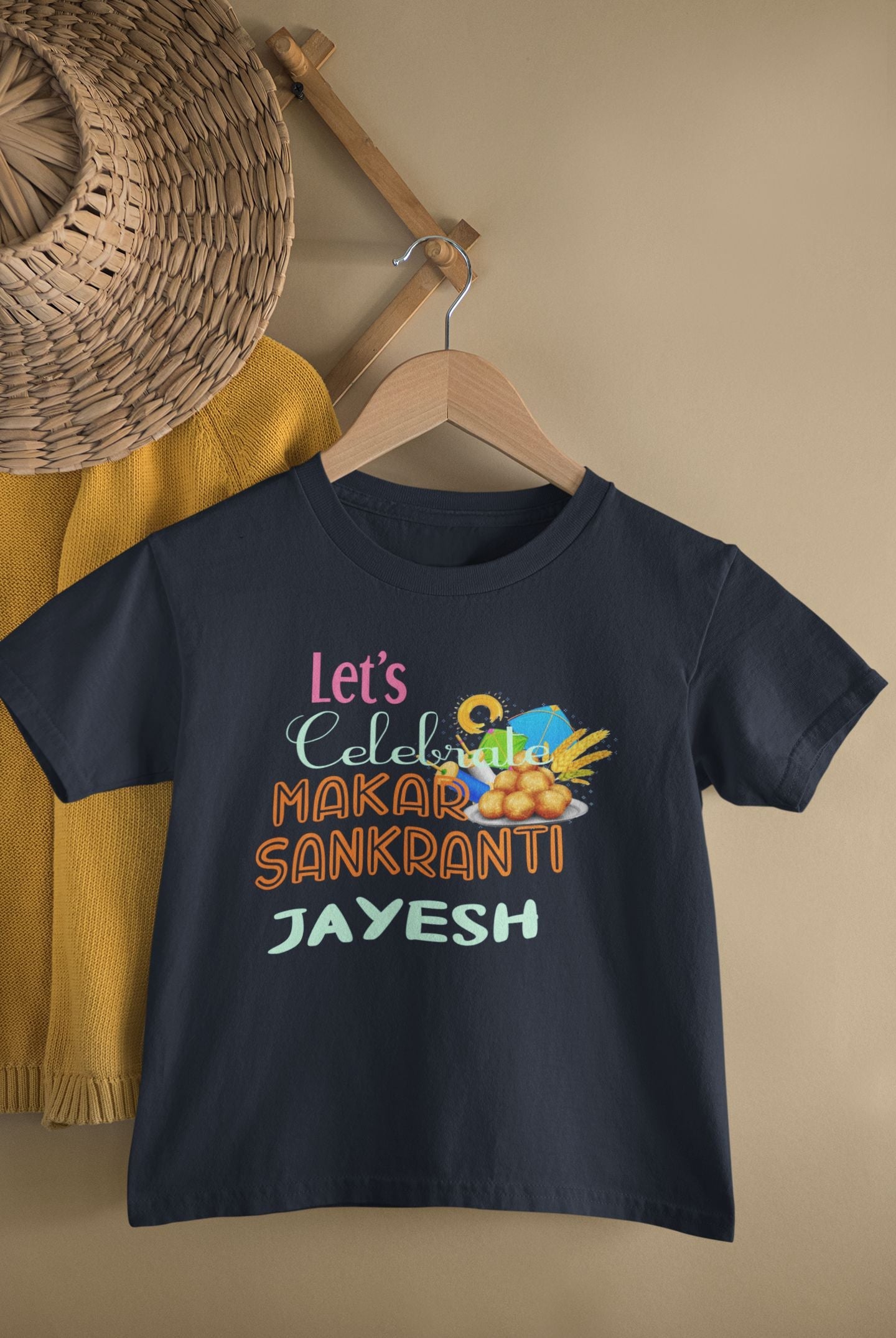 Makar Sankranti Half Sleeves T-Shirt for Boy-FunkyTeesClub