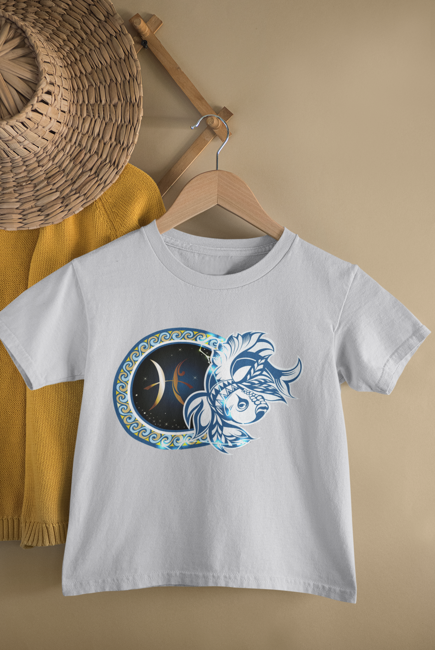 Pisces Zodiac Sign Half Sleeves T-Shirt for Boy-FunkyTeesClub