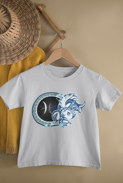 Pisces Zodiac Sign Half Sleeves T-Shirt for Boy-FunkyTeesClub
