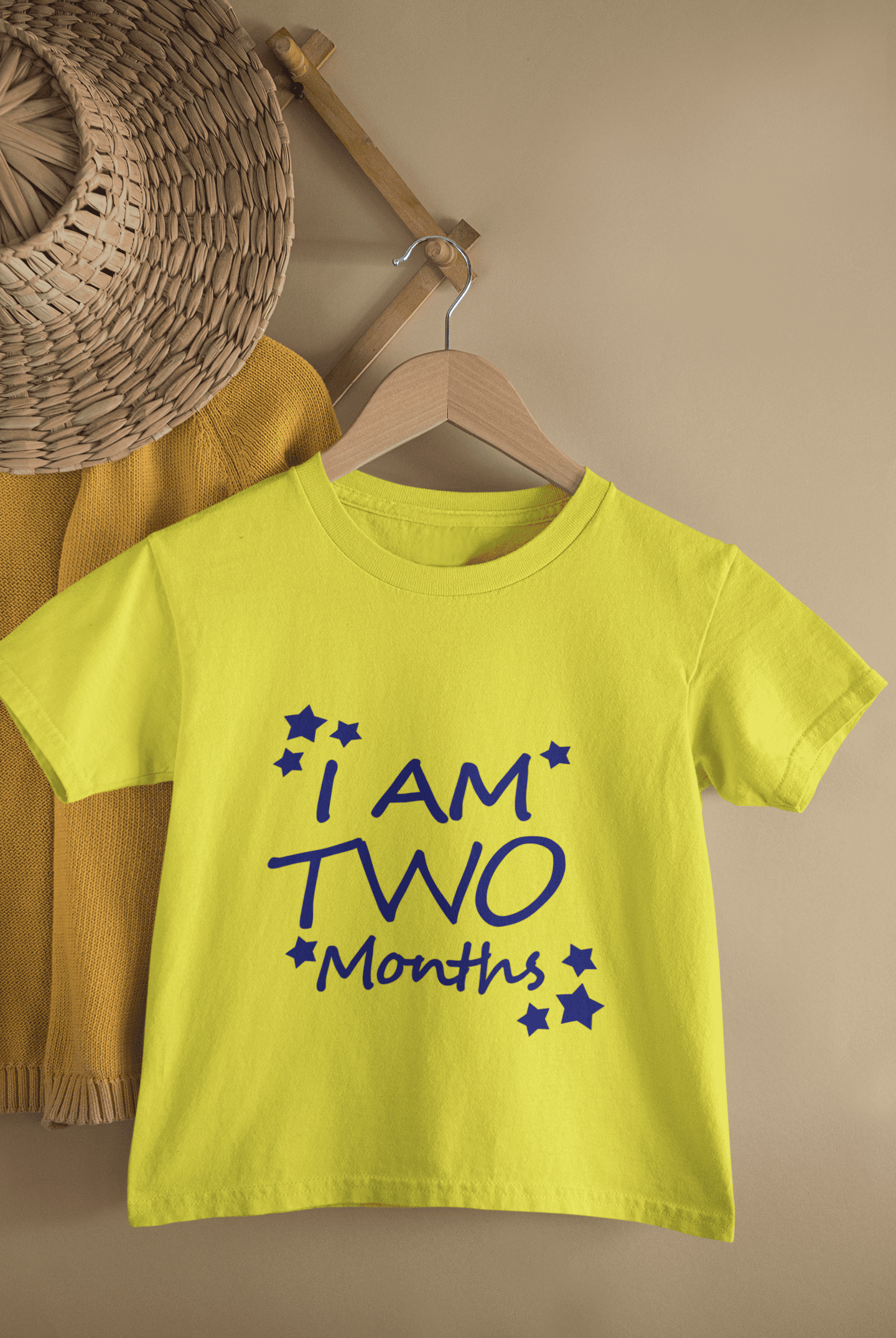 I Am Two Month Half Sleeves T-Shirt For Girls -FunkyTeesClub