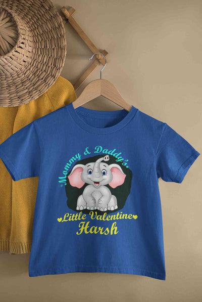 Custom Name Mommy And Daddys Little Valentine Half Sleeves T-Shirt for Boy-FunkyTeesClub