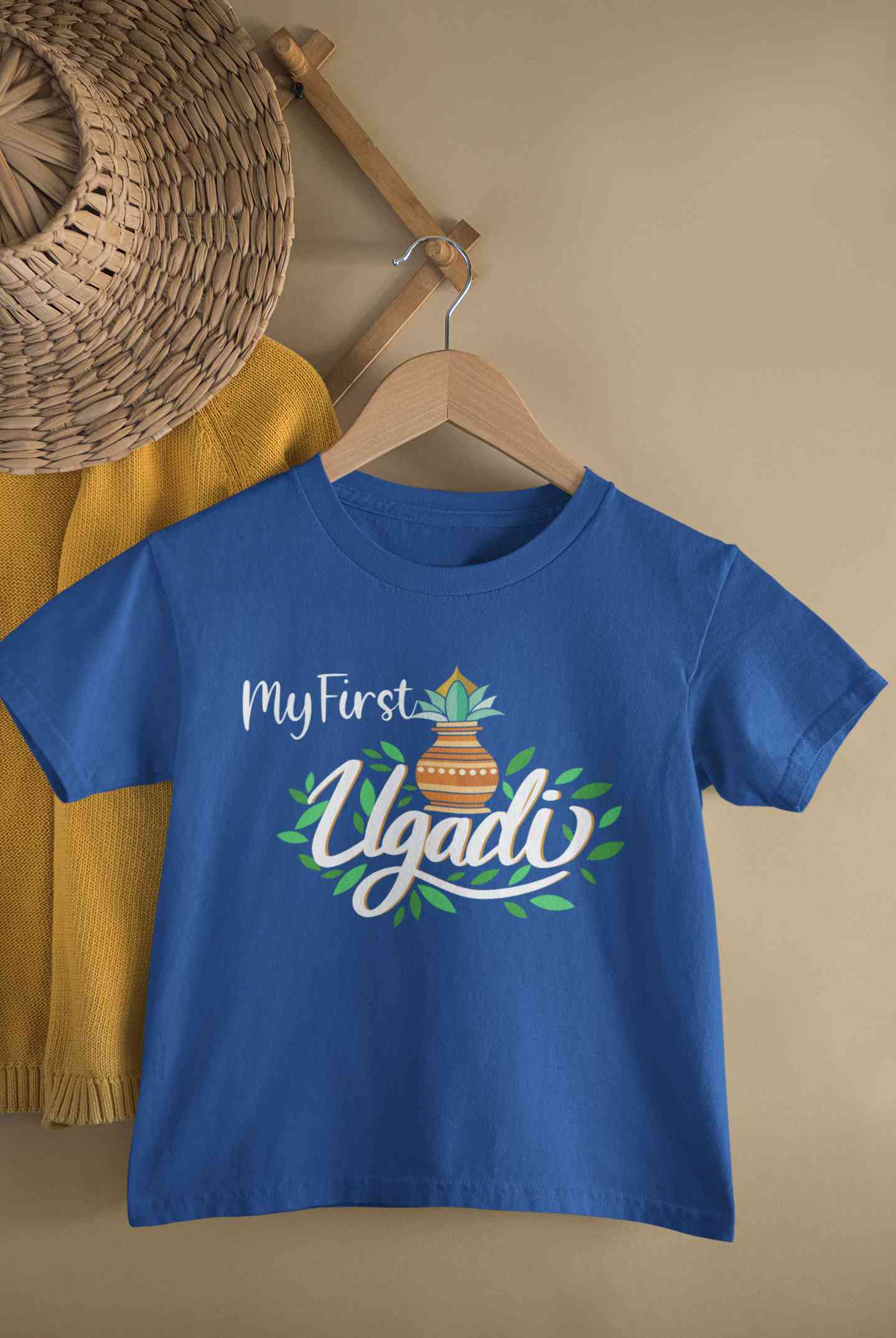 My First Ugadi Half Sleeves T-Shirt for Boy-FunkyTeesClub