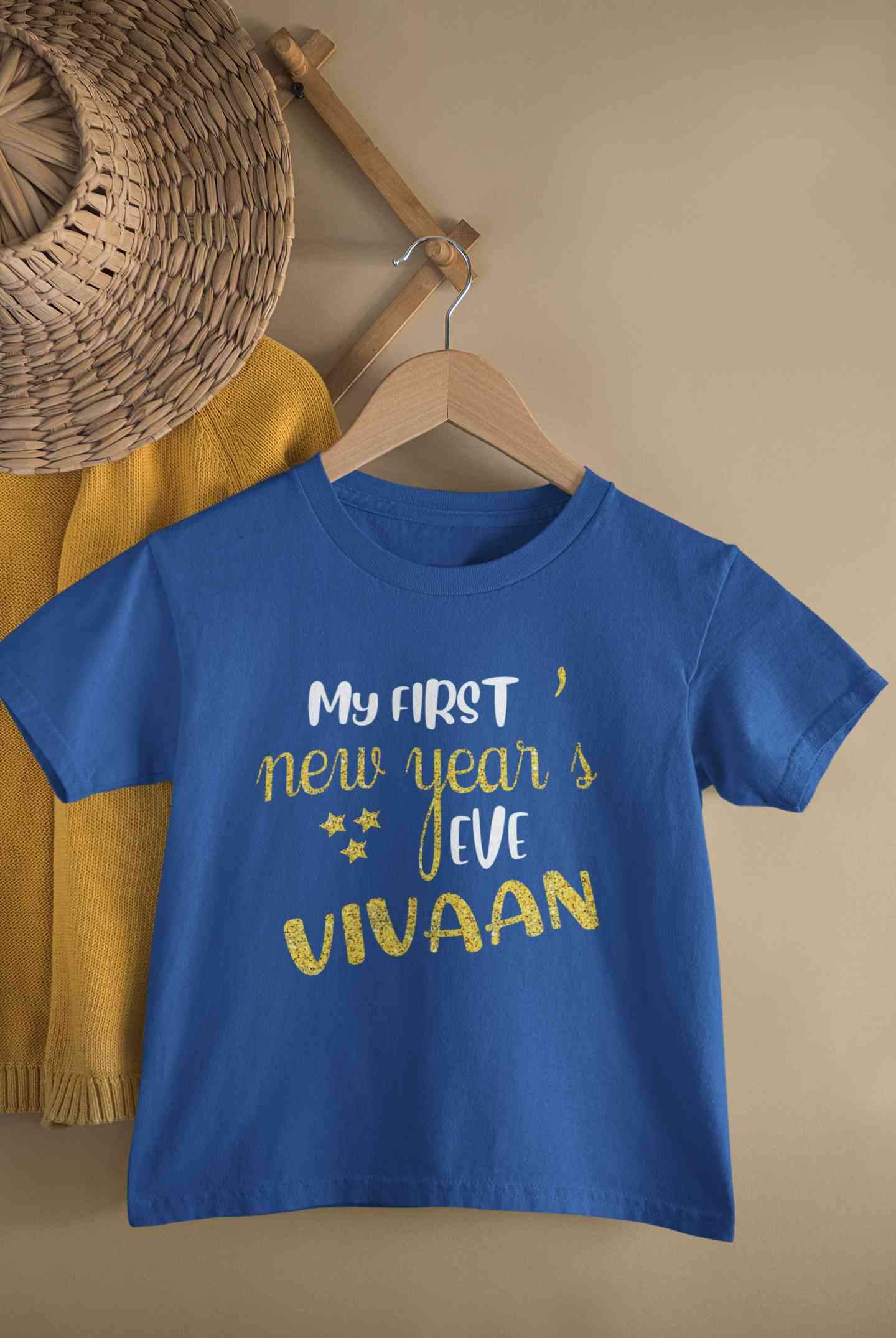 Customized Name My First New Year Half Sleeves T-Shirt for Boy-FunkyTeesClub