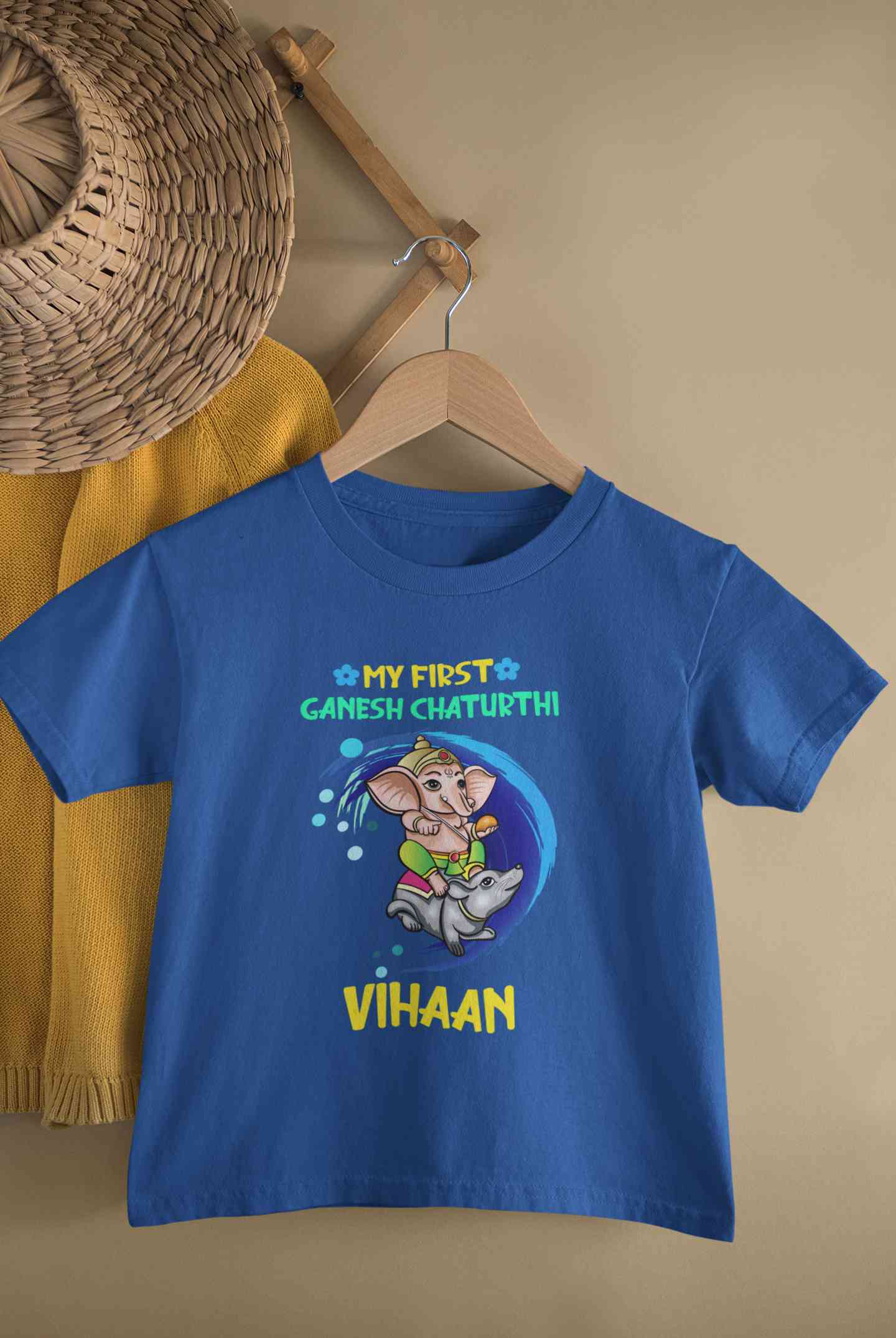 My First Ganesh Chaturthi Half Sleeves T-Shirt for Boy-FunkyTeesClub