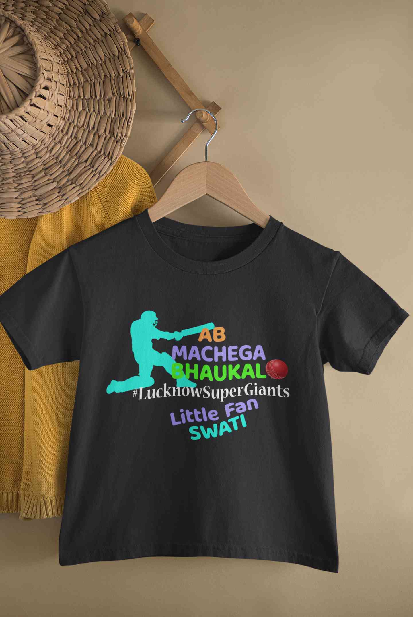 Custom Name IPL LSG LucknowSuperGiants Half Sleeves T-Shirt For Girls -FunkyTeesClub