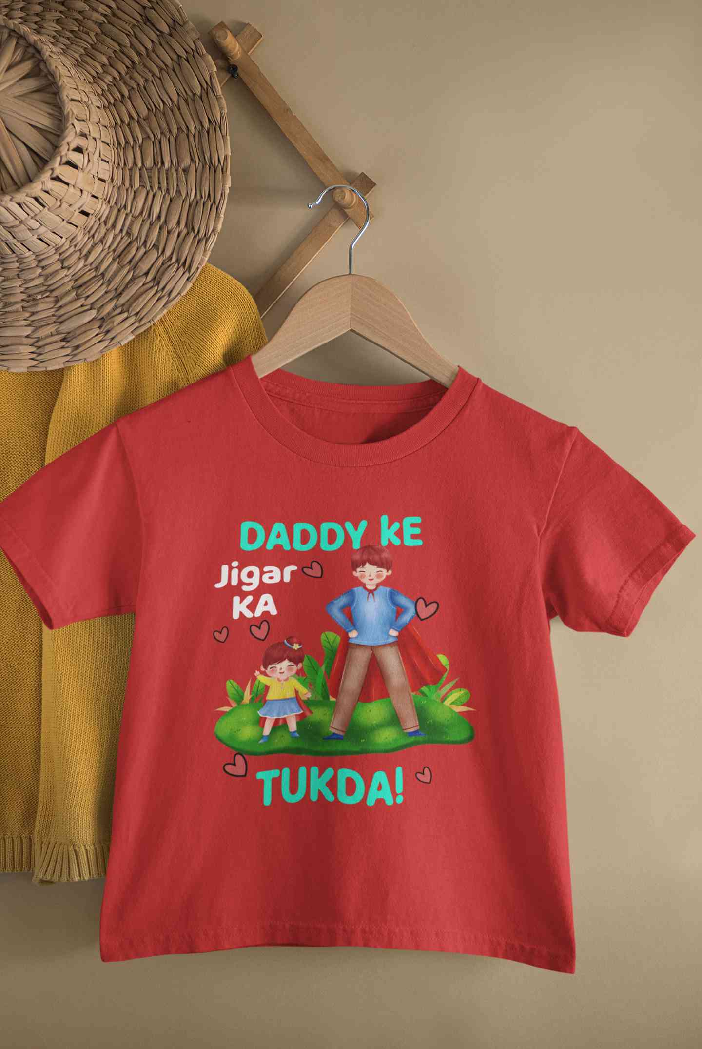 Daddy Ke Jigar Ka Tukda Fathers Day Half Sleeves T-Shirt For Girls -FunkyTeesClub