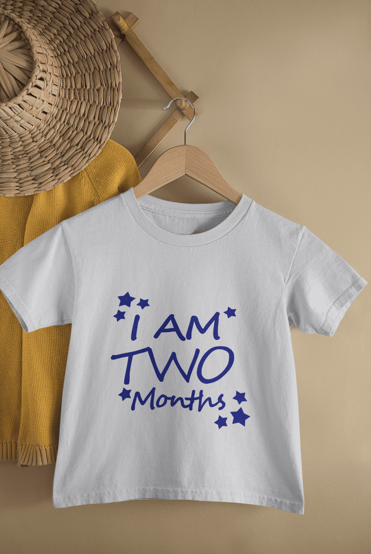 I Am Two Month Half Sleeves T-Shirt For Girls -FunkyTeesClub