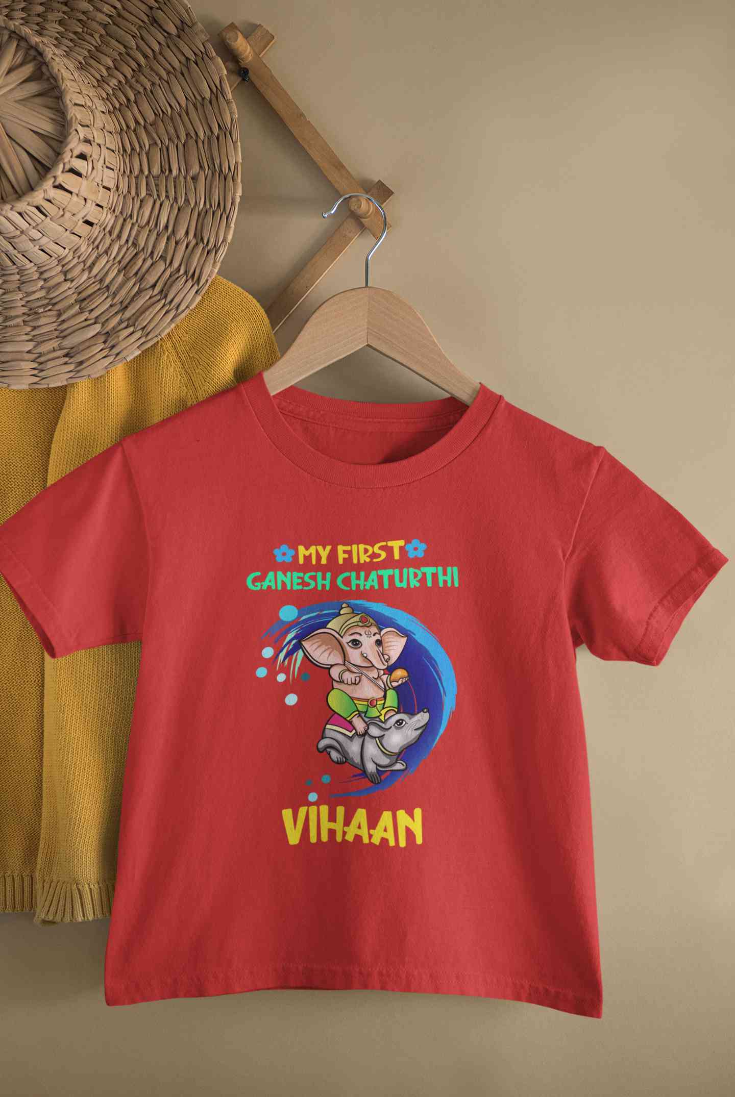 My First Ganesh Chaturthi Half Sleeves T-Shirt for Boy-FunkyTeesClub