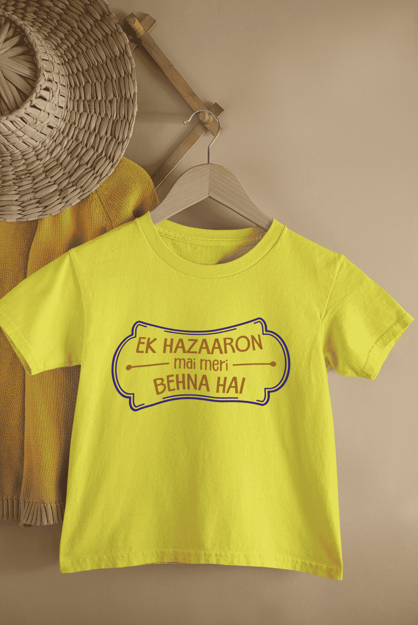 Ek Hazaron Mai Meri Behna Hai Rakshabandhan Half Sleeves T-Shirt for Boys -FunkyTeesClub