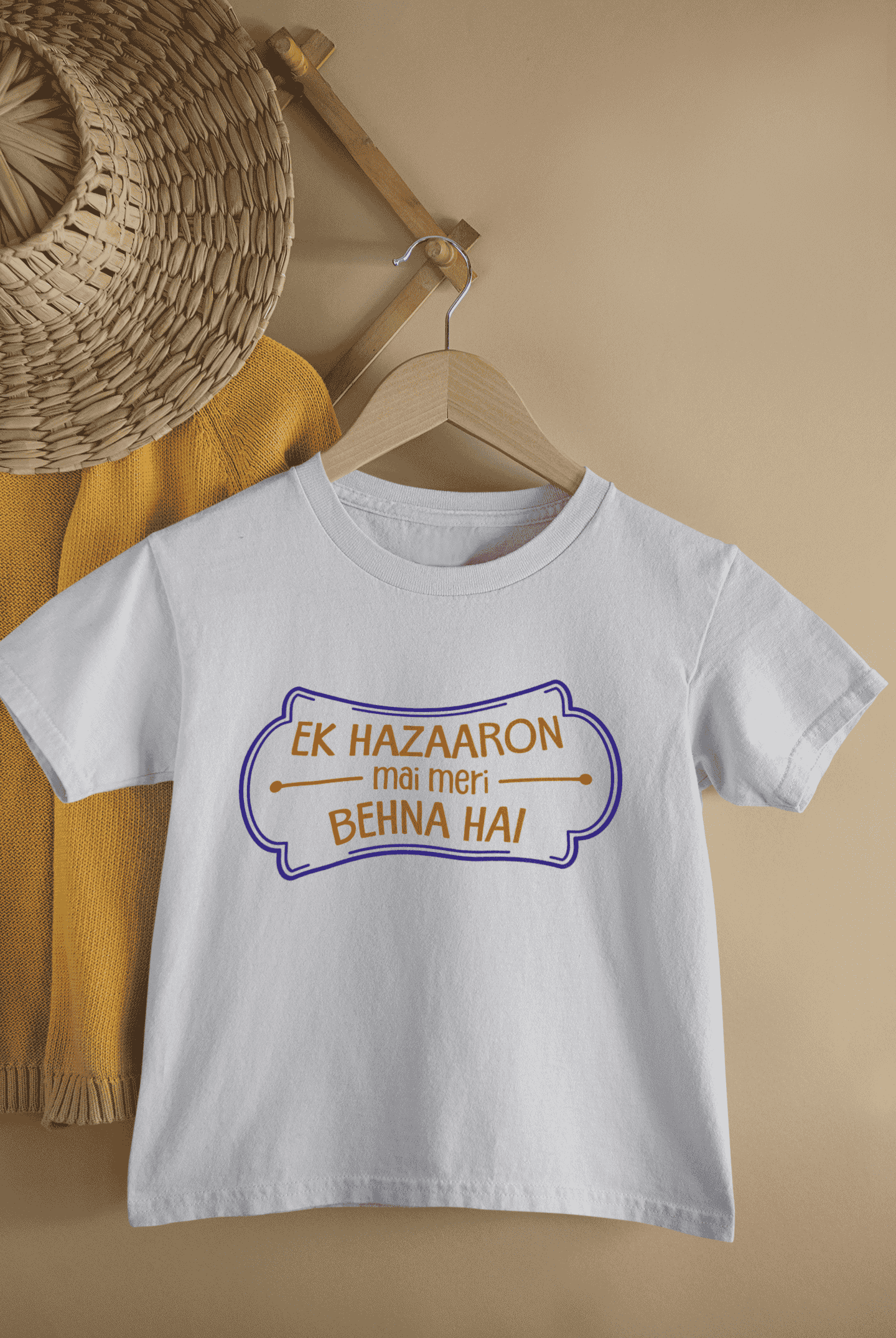 Ek Hazaron Mai Meri Behna Hai Rakshabandhan Half Sleeves T-Shirt for Boys -FunkyTeesClub