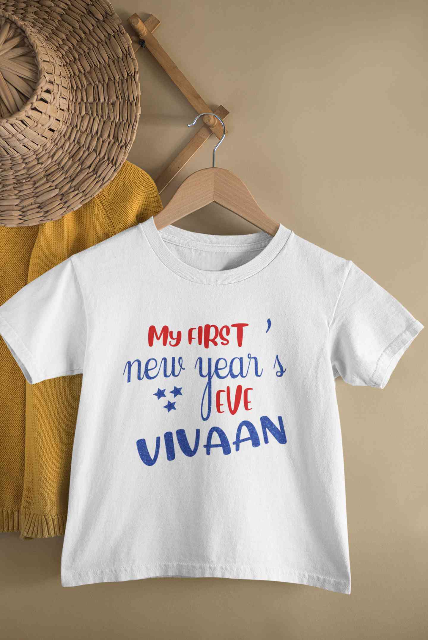 Customized Name My First New Year Half Sleeves T-Shirt for Boy-FunkyTeesClub