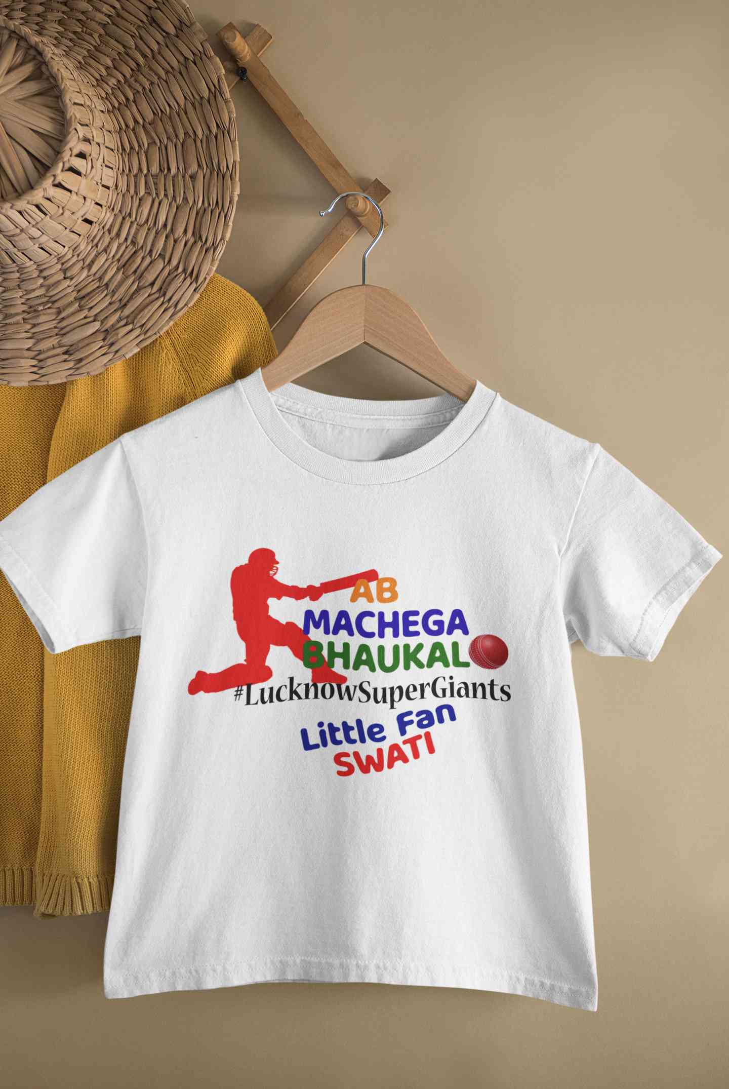 Custom Name IPL LSG LucknowSuperGiants Half Sleeves T-Shirt For Girls -FunkyTeesClub