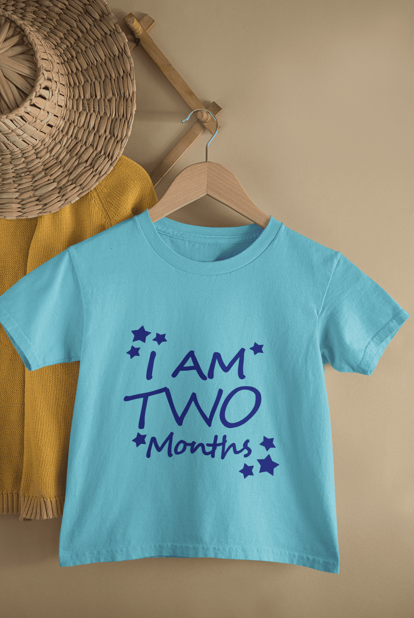 I Am Two Month Half Sleeves T-Shirt For Girls -FunkyTeesClub