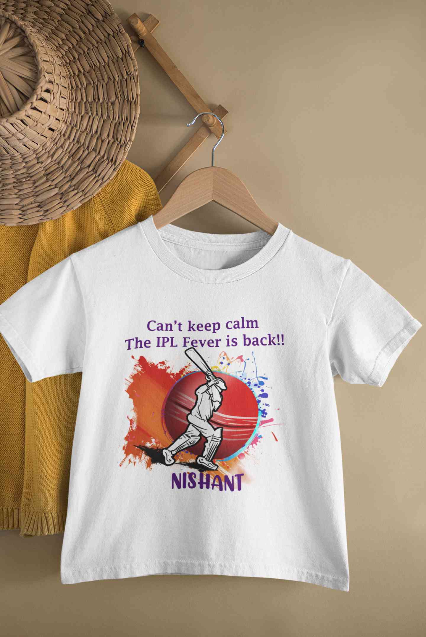 Custom Name Can Not Keep Calm IPL Half Sleeves T-Shirt for Boy-FunkyTeesClub