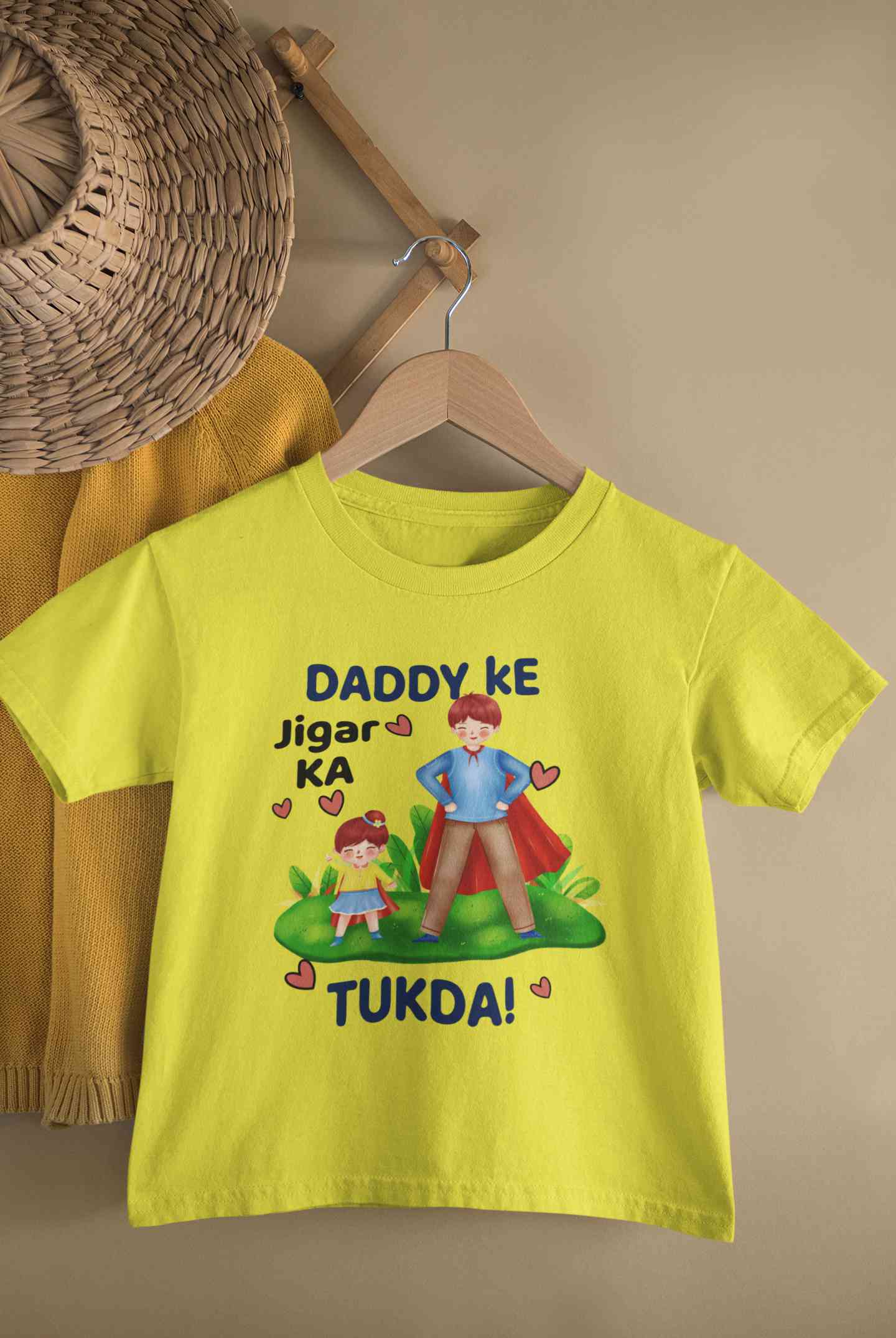 Daddy Ke Jigar Ka Tukda Fathers Day Half Sleeves T-Shirt For Girls -FunkyTeesClub