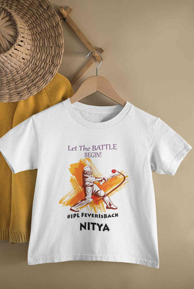Custom Name IPL Fever Half Sleeves T-Shirt For Girls -FunkyTeesClub