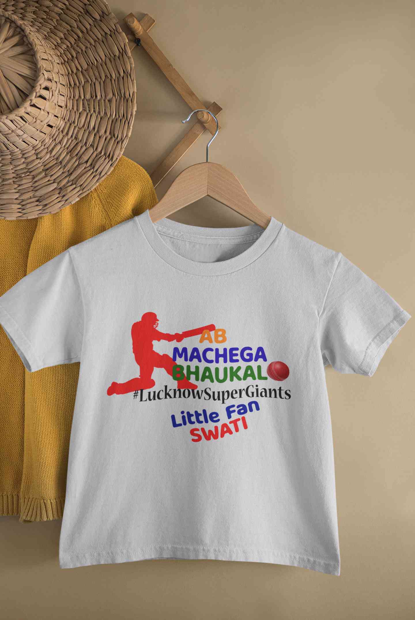 Custom Name IPL LSG LucknowSuperGiants Half Sleeves T-Shirt For Girls -FunkyTeesClub