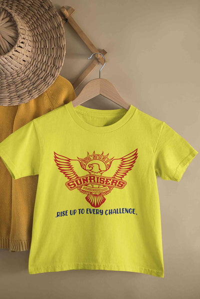 Custom Name IPL SRH Sunrisers Hyderabad Little Fan Half Sleeves T-Shirt for Boy-FunkyTeesClub
