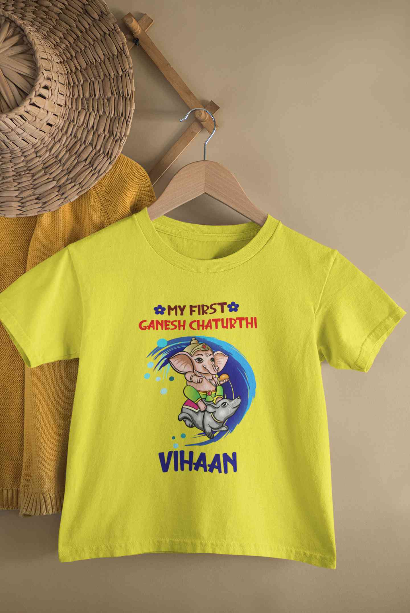 My First Ganesh Chaturthi Half Sleeves T-Shirt for Boy-FunkyTeesClub