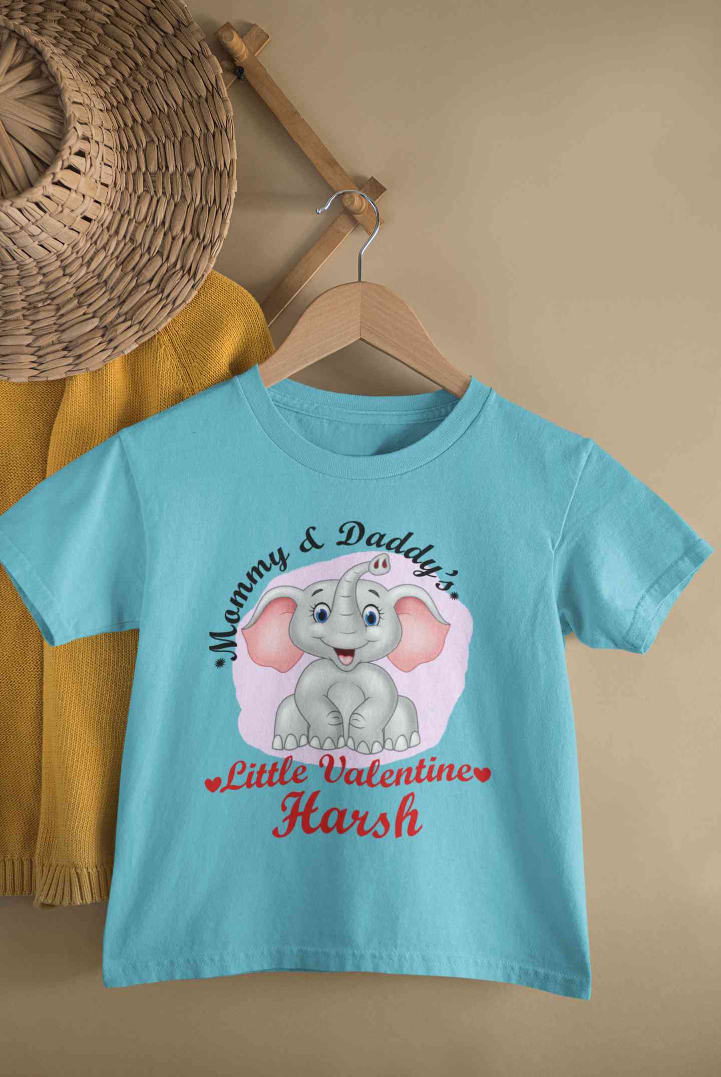 Custom Name Mommy And Daddys Little Valentine Half Sleeves T-Shirt for Boy-FunkyTeesClub