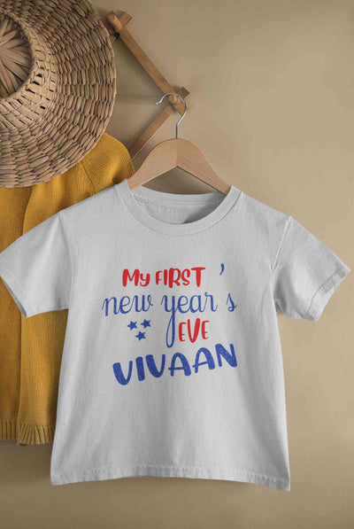 Customized Name My First New Year Half Sleeves T-Shirt for Boy-FunkyTeesClub