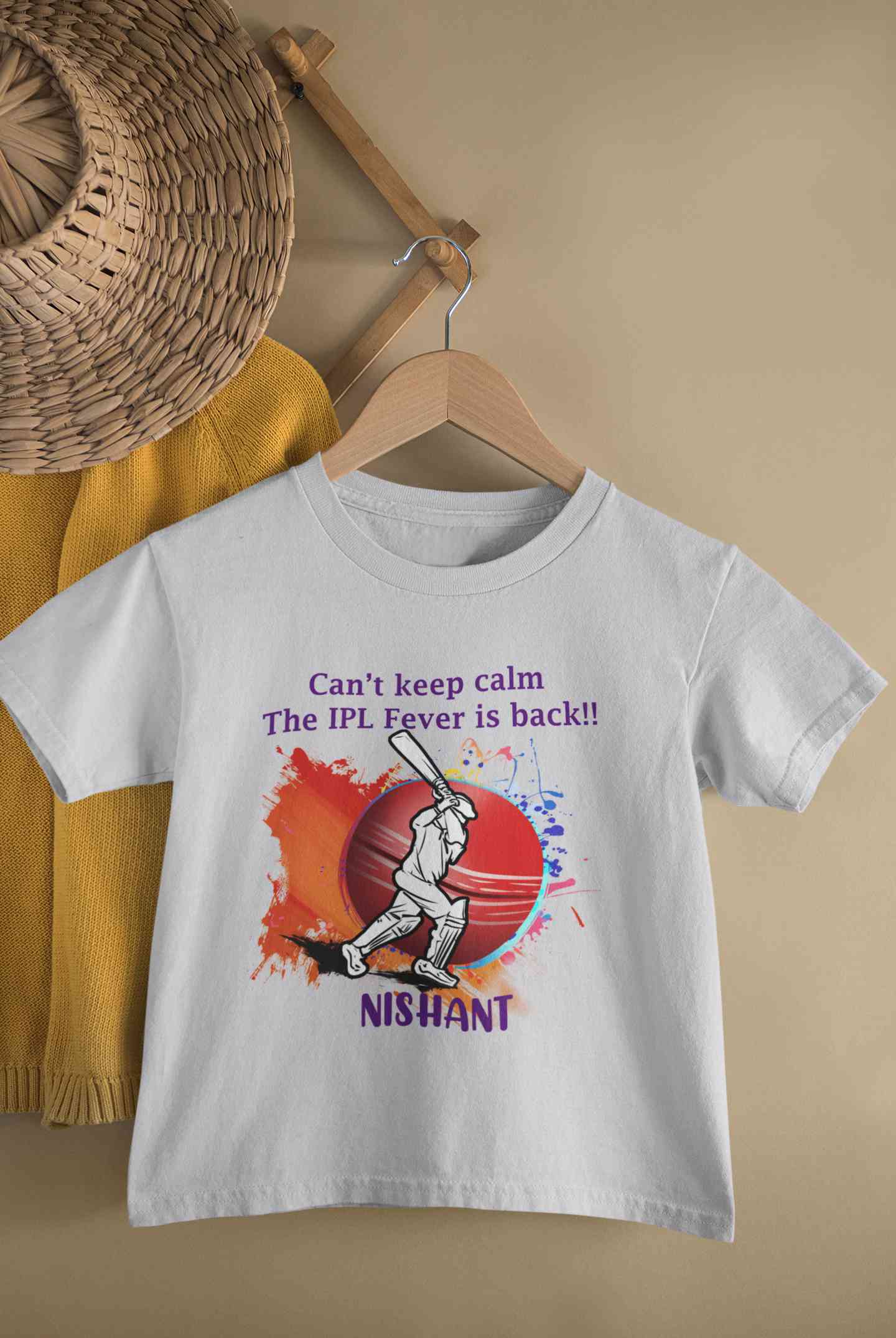 Custom Name Can Not Keep Calm IPL Half Sleeves T-Shirt for Boy-FunkyTeesClub