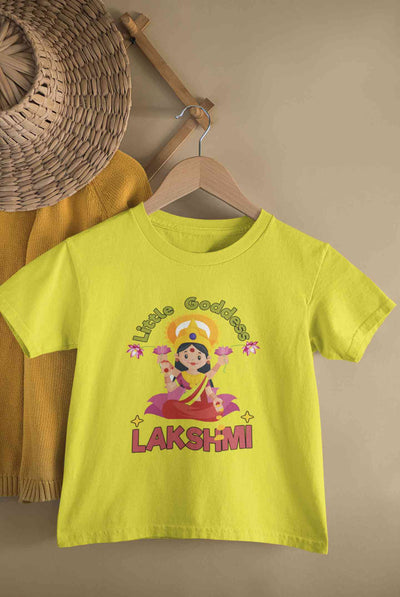 Custom Name Little Goddess Navratri Half Sleeves T-Shirt For Girls -FunkyTeesClub