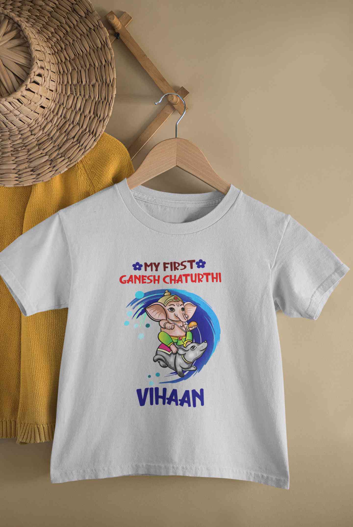 My First Ganesh Chaturthi Half Sleeves T-Shirt for Boy-FunkyTeesClub