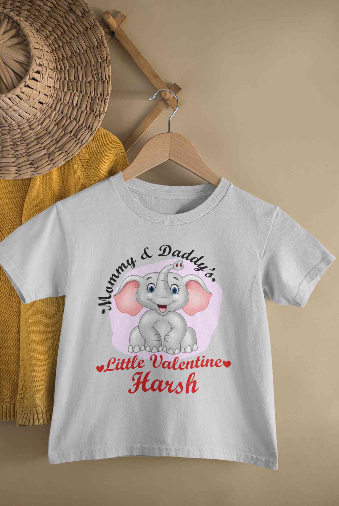Custom Name Mommy And Daddys Little Valentine Half Sleeves T-Shirt for Boy-FunkyTeesClub