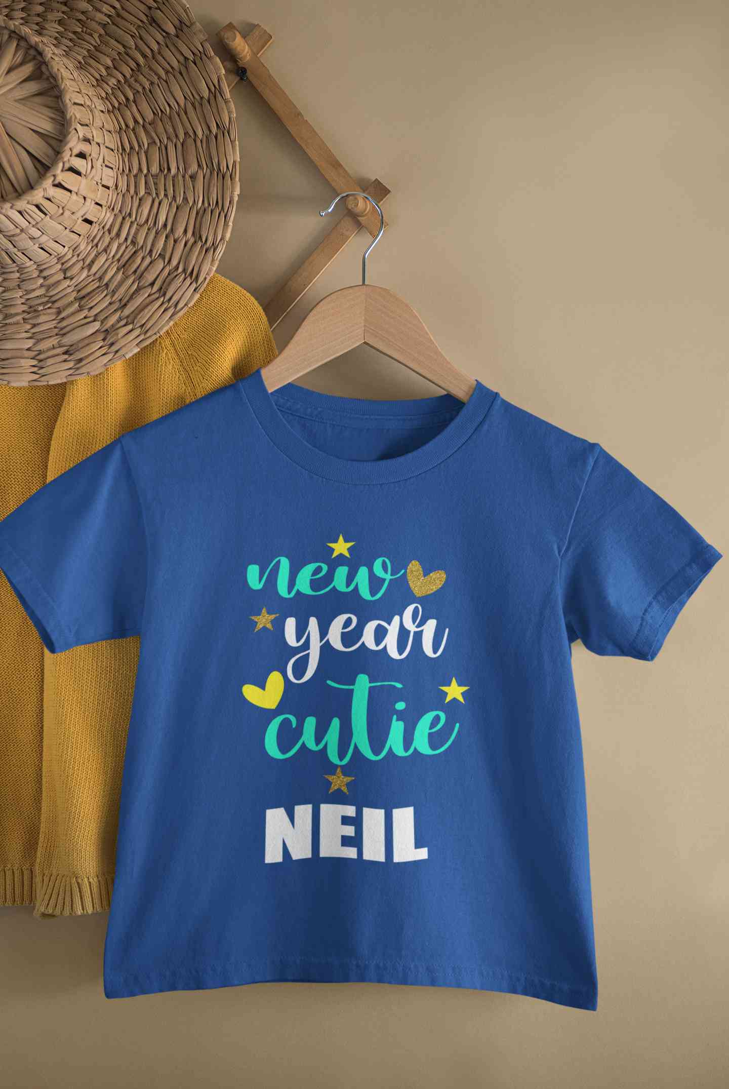 Customized Name New Year Cutie Half Sleeves T-Shirt for Boy-FunkyTeesClub
