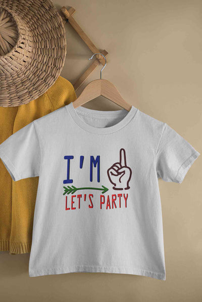 One Lets Party First Birthday Half Sleeves T-Shirt for Boy-FunkyTeesClub