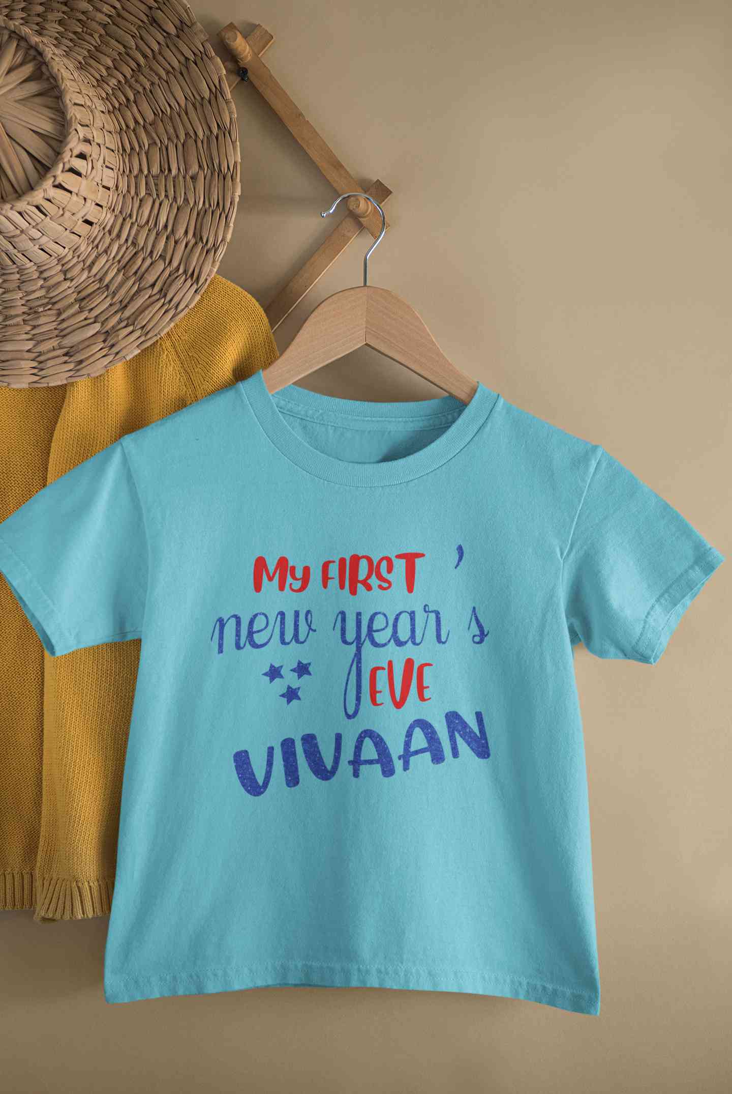 Customized Name My First New Year Half Sleeves T-Shirt for Boy-FunkyTeesClub