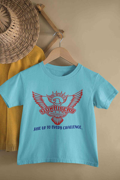Custom Name IPL SRH Sunrisers Hyderabad Little Fan Half Sleeves T-Shirt for Boy-FunkyTeesClub