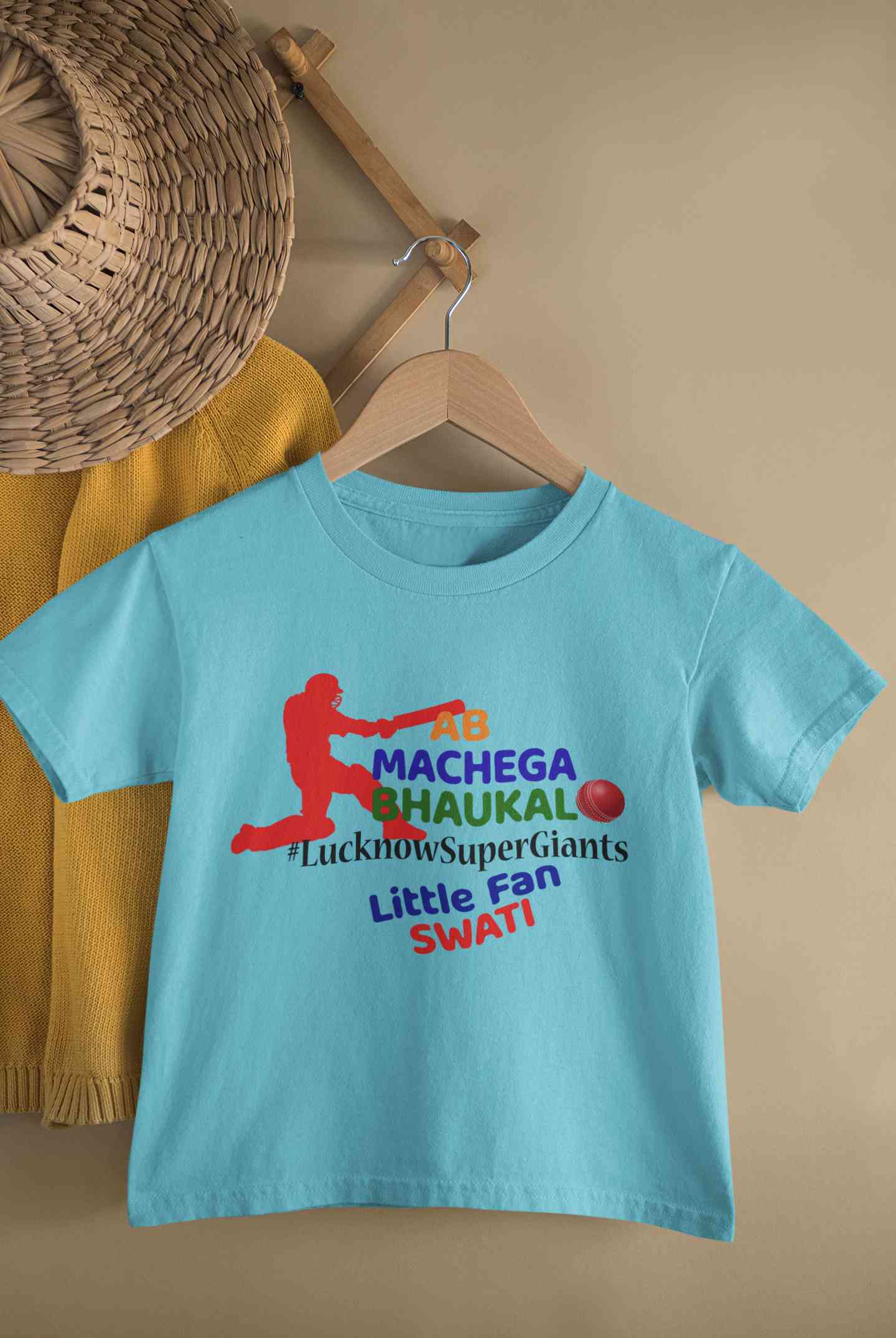 Custom Name IPL LSG LucknowSuperGiants Half Sleeves T-Shirt For Girls -FunkyTeesClub