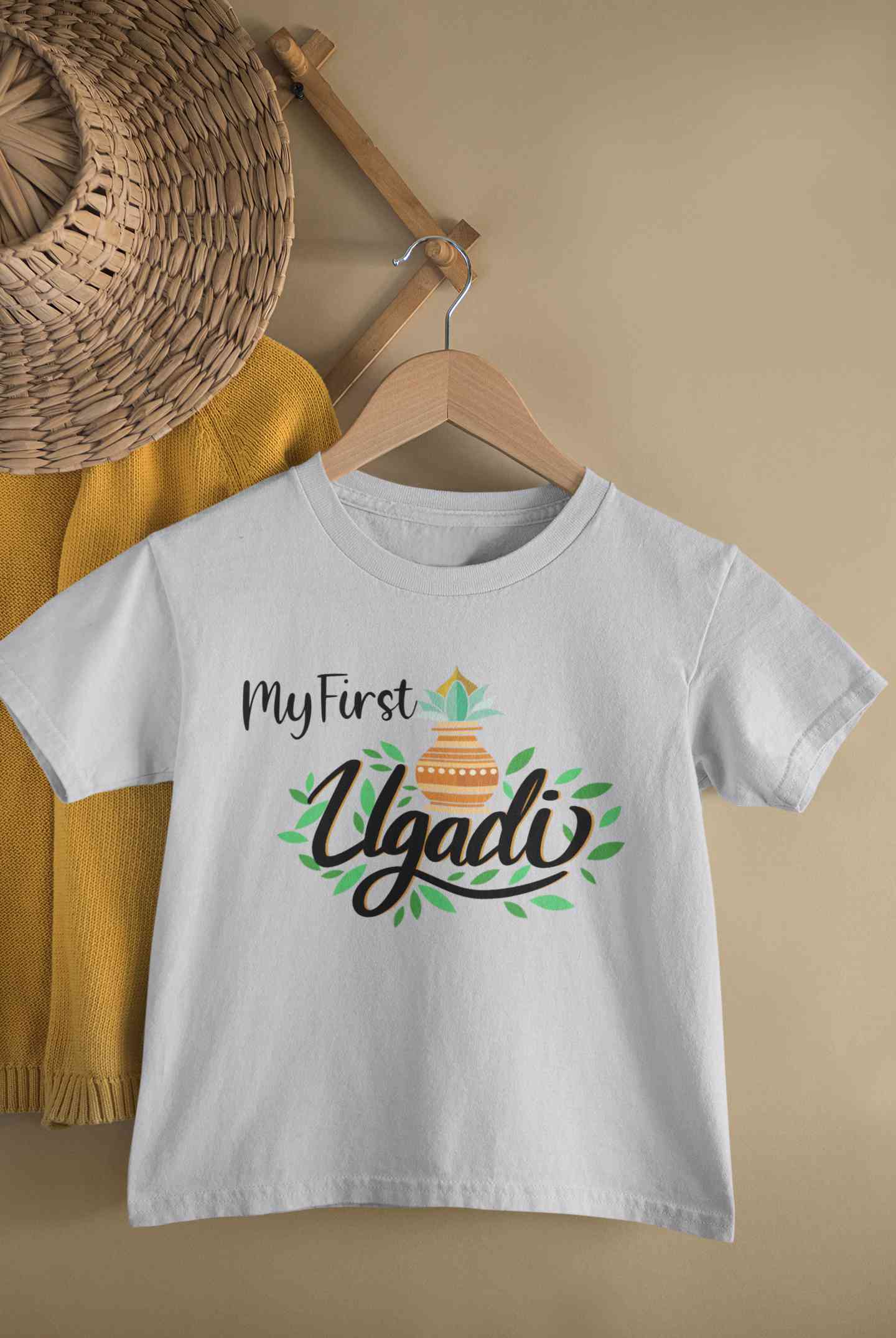 My First Ugadi Half Sleeves T-Shirt for Boy-FunkyTeesClub