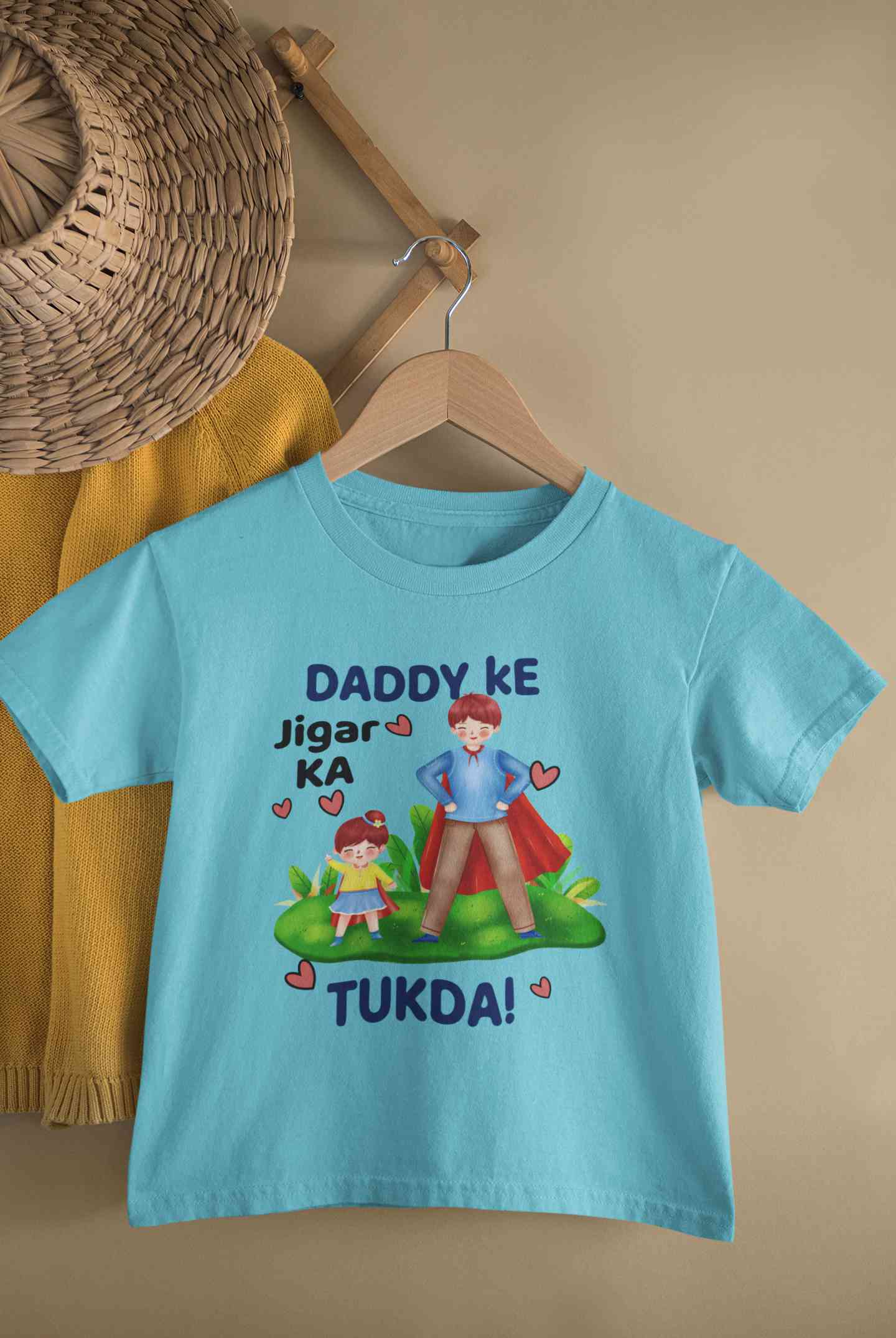 Daddy Ke Jigar Ka Tukda Fathers Day Half Sleeves T-Shirt For Girls -FunkyTeesClub