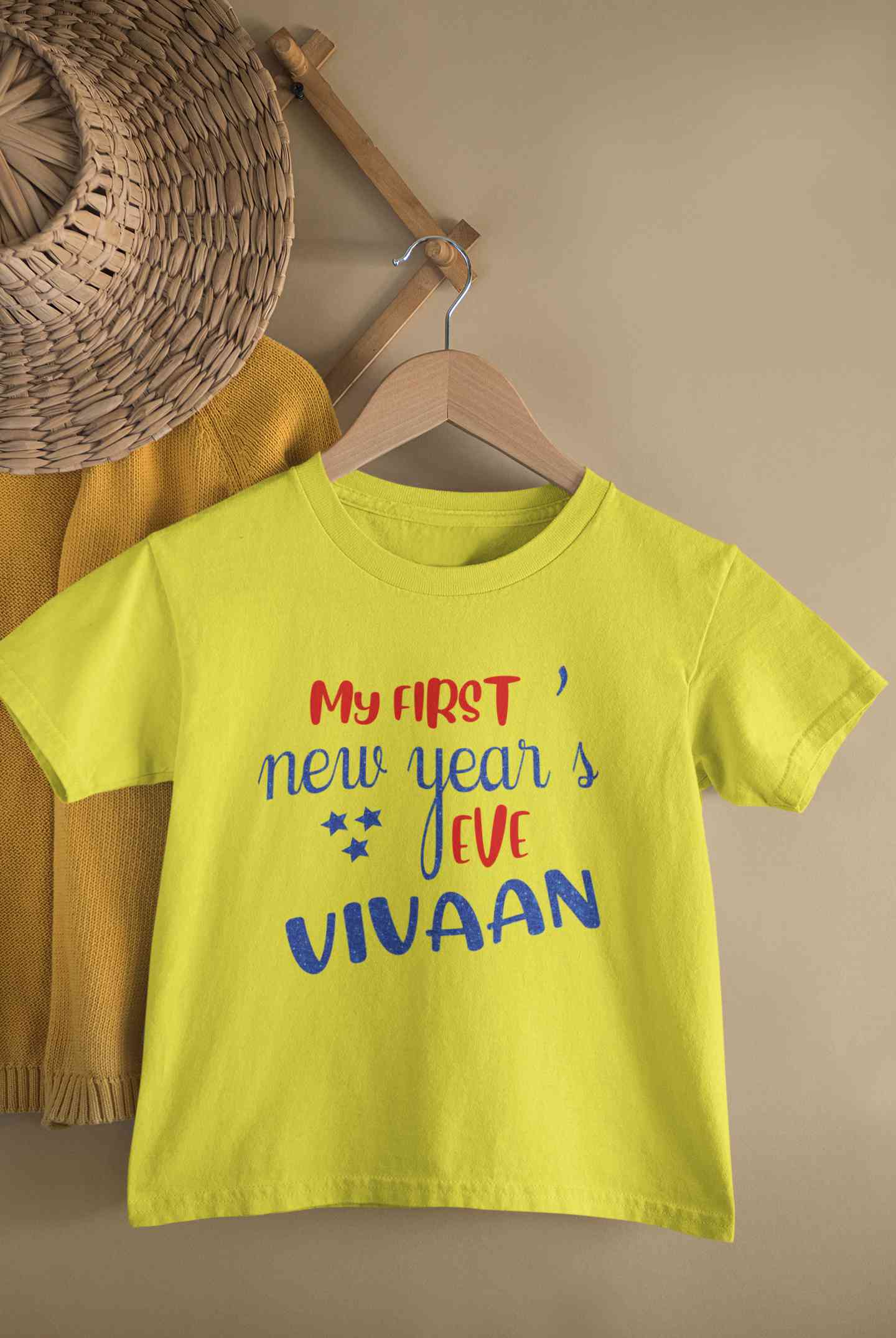 Customized Name My First New Year Half Sleeves T-Shirt for Boy-FunkyTeesClub