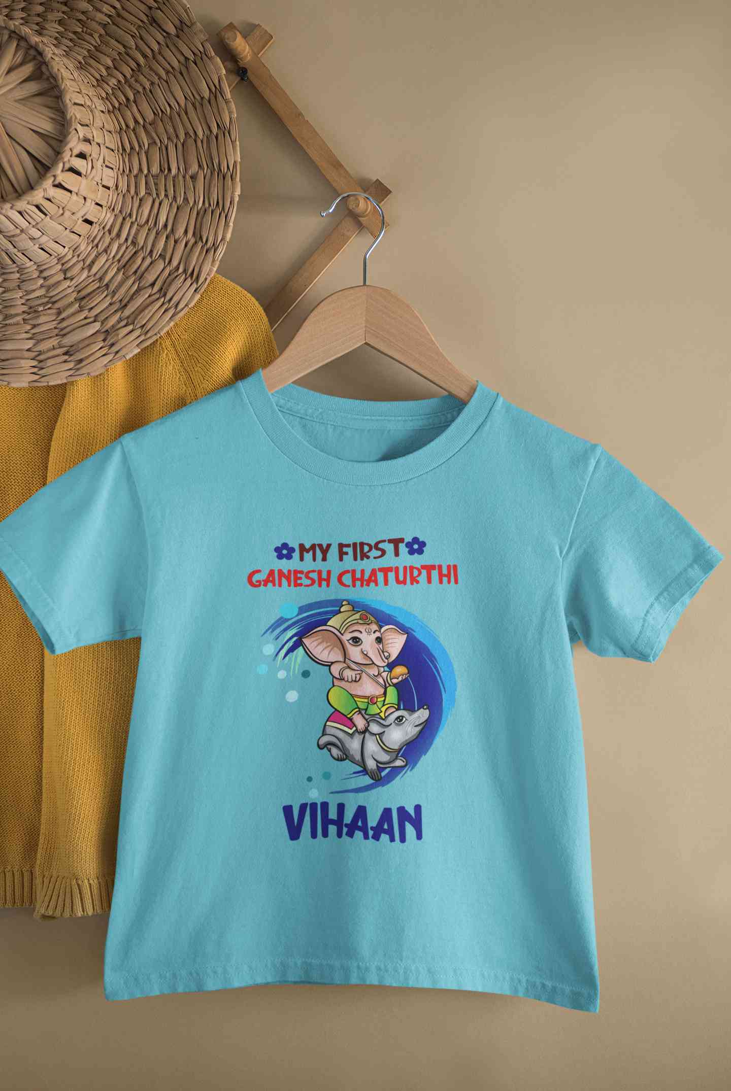 My First Ganesh Chaturthi Half Sleeves T-Shirt for Boy-FunkyTeesClub